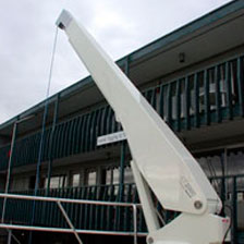 CT2000 yacht crane, 45° luffing angle, standpipe mount